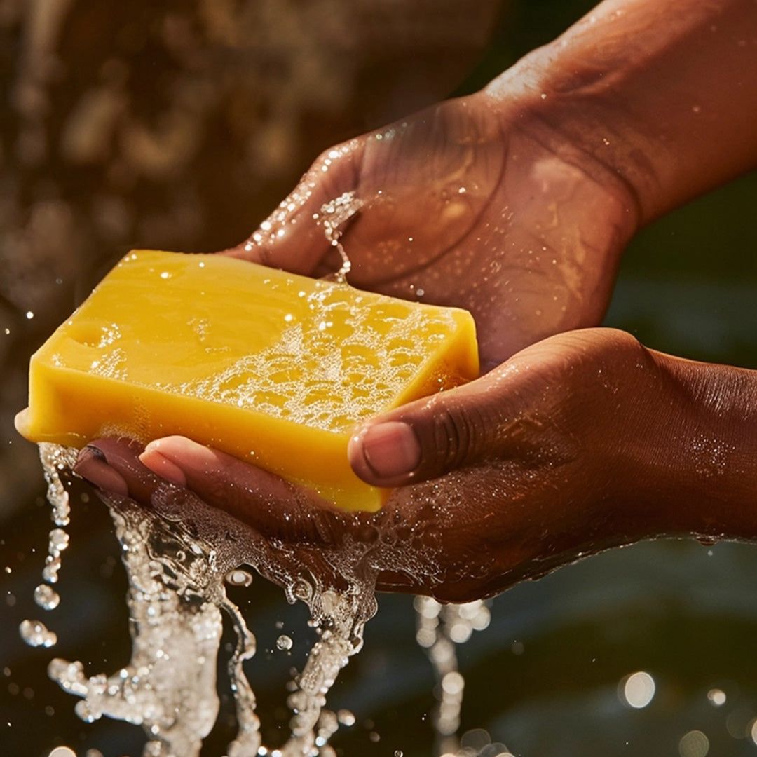 Lemon Turmeric & Kojic Acid Soap โ Natural Brightening Bar for Dark Spots & Uneven Skin Tone
