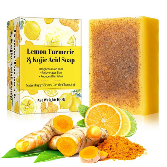 Lemon Turmeric & Kojic Acid Soap – Natural Brightening Bar for Dark Spots & Uneven Skin Tone
